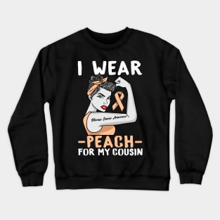 I Wear Peach - Uterine Cancer Awareness T-Shirt Crewneck Sweatshirt